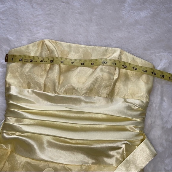 Masquerade Prom Dress, Yellow Tulle w/Polka Dots, sz 5/6 - Picture 8 of 11